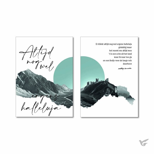 Productafbeelding: voorkant van Wandbord A3 Altijd nog wel ergens hallel