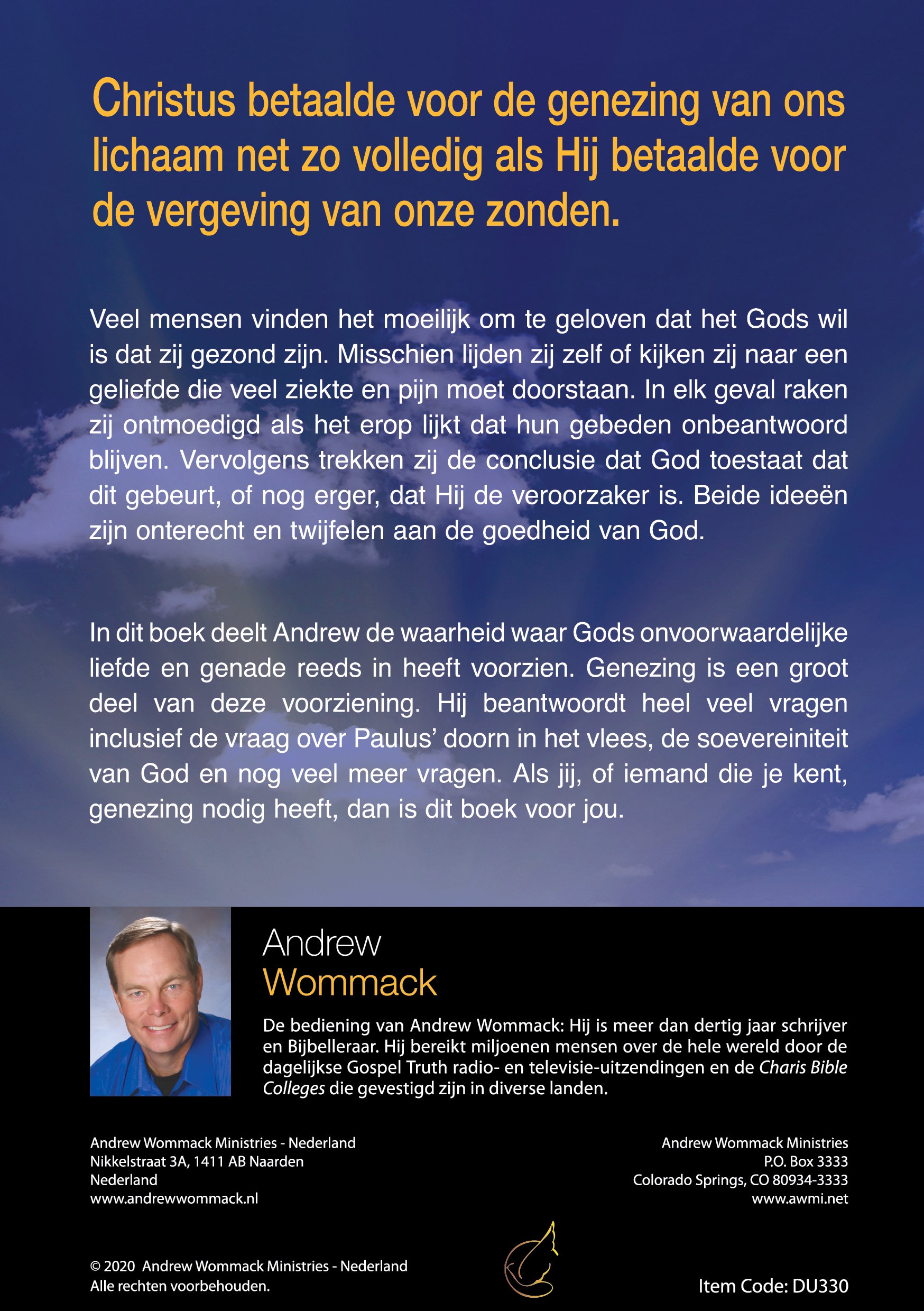 Productafbeelding: achterkant van God wil dat je gezond bent