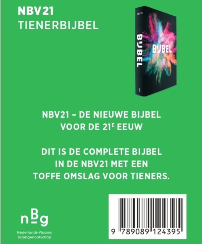 Productafbeelding: achterkant van NBV21 Tienerbijbel (groen)