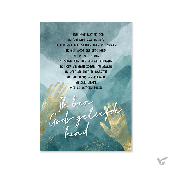 Productafbeelding: voorkant van Plexiglas A5 Gods geliefde kind handen