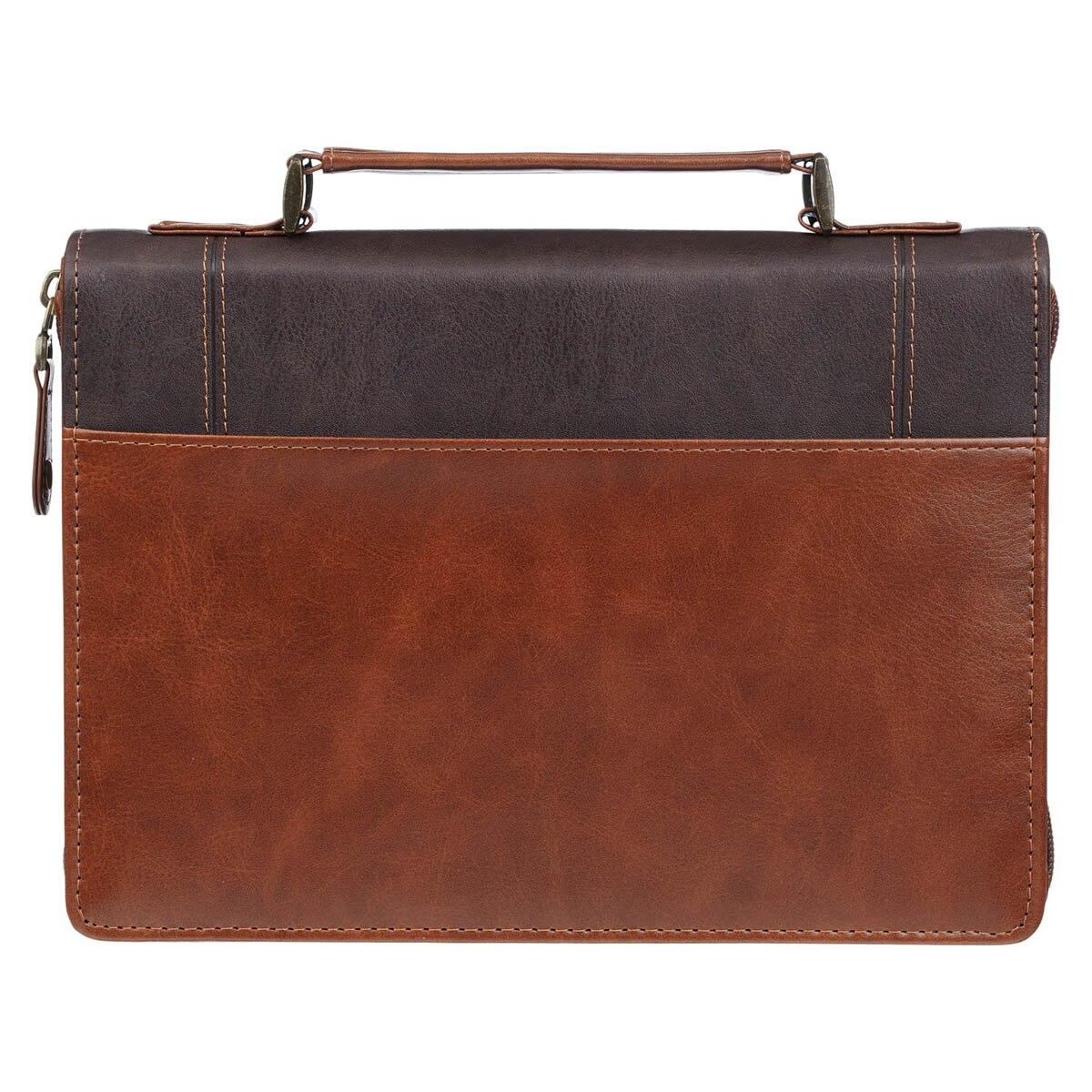 Productafbeelding: achterkant van Stand Firm 1 Cor. 16:13 Bible Cover Classic Two-toned Brown
