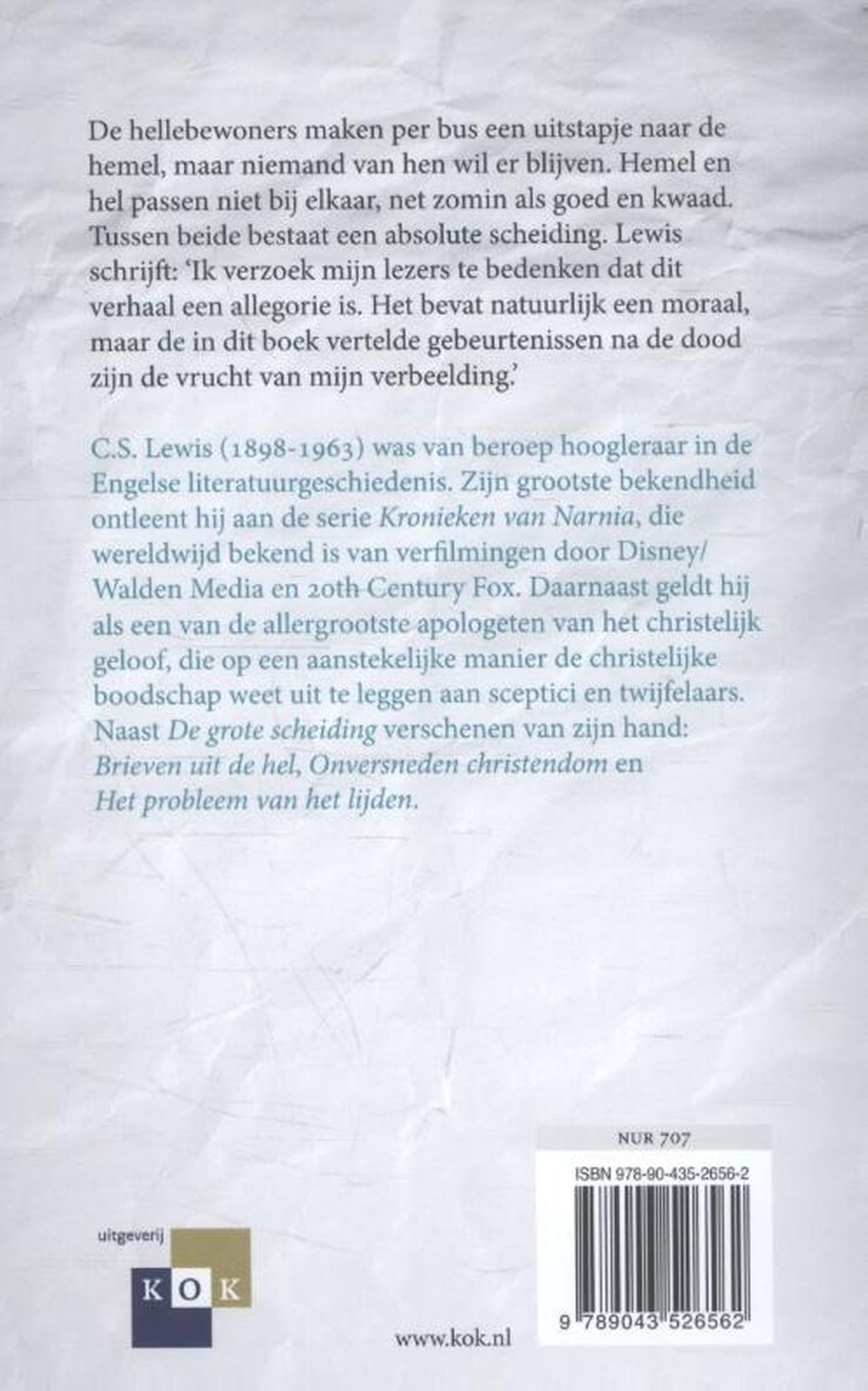 Productafbeelding: achterkant van De grote scheiding