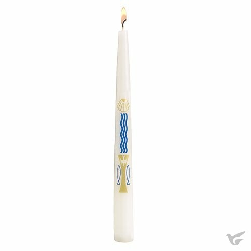 Productafbeelding: voorkant van Baptism Candle Shell/Water/Fishes