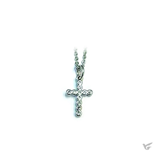 Productafbeelding: voorkant van Necklace Crystal Cross small silver