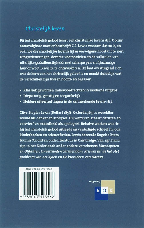 Productafbeelding: achterkant van Christelijk leven