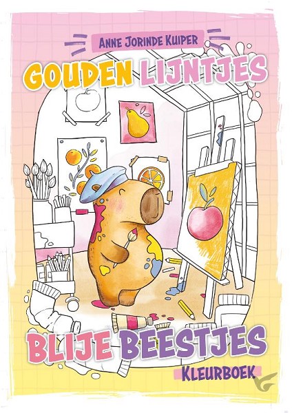 Productafbeelding: voorkant van Gouden Lijntjes Blije Beestjes kleurboek