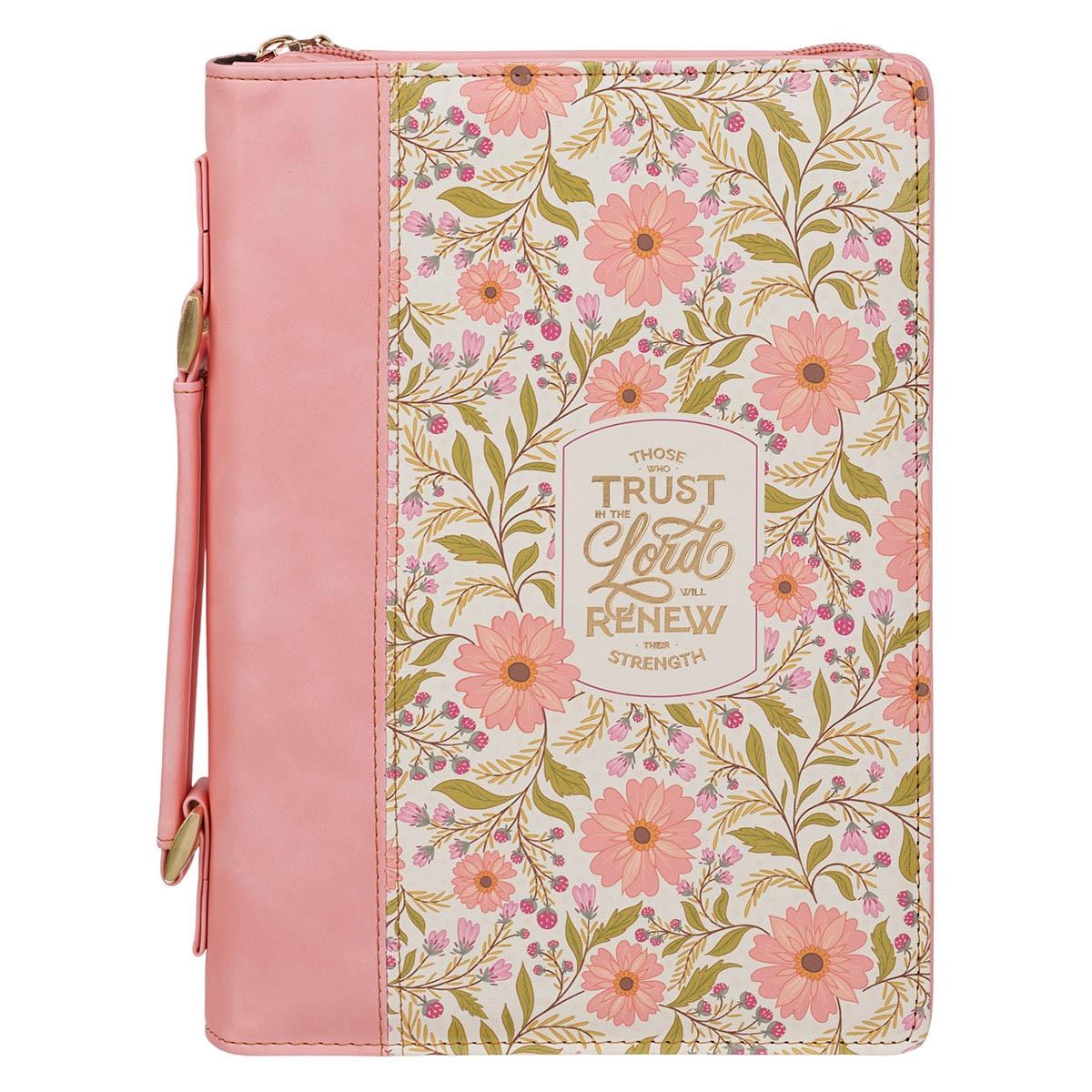 Productafbeelding: voorkant van Those Who Trust In The Lord Isa. 40:31 Bible Cover Fashion Coral Floral