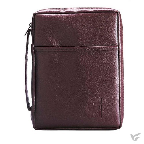 Productafbeelding: voorkant van Soft vinyl biblecover Burgundy Medium