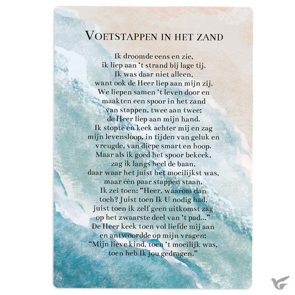 Productafbeelding: voorkant van Cadeaubord voetstappen in het zand